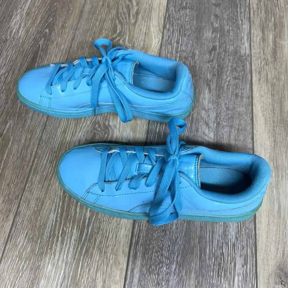 Puma Basket Classic Patent Blue Atoll 36224606 Kids Youth Size 6C Sneaker Shoes